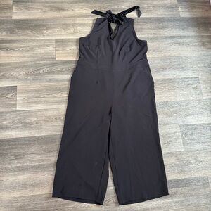 Lane Bryant Velvet Trim Tie Neck Jumpsuit Size 26